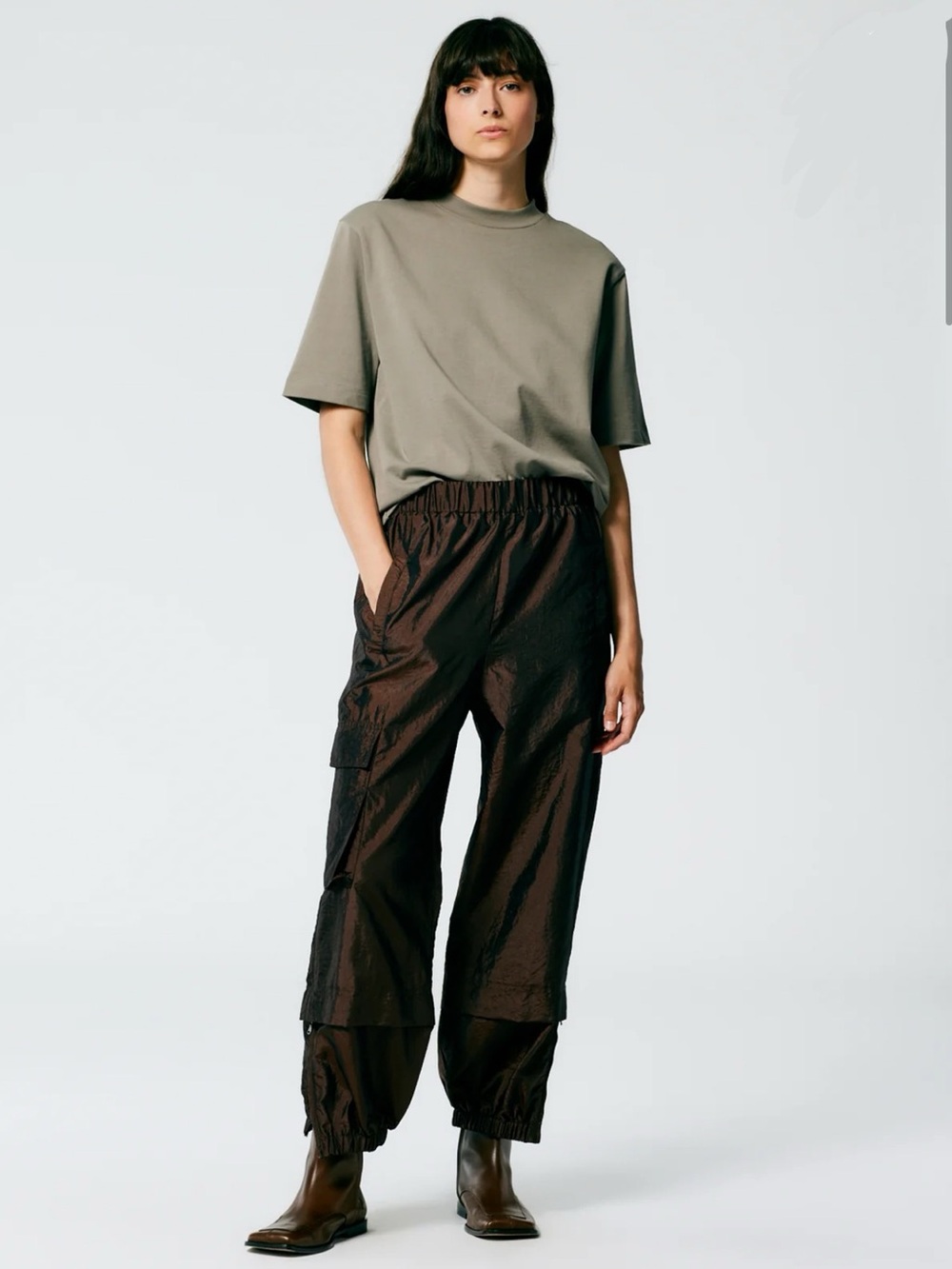 Tibi Crispy Nylon Pull On Wilt Jogger